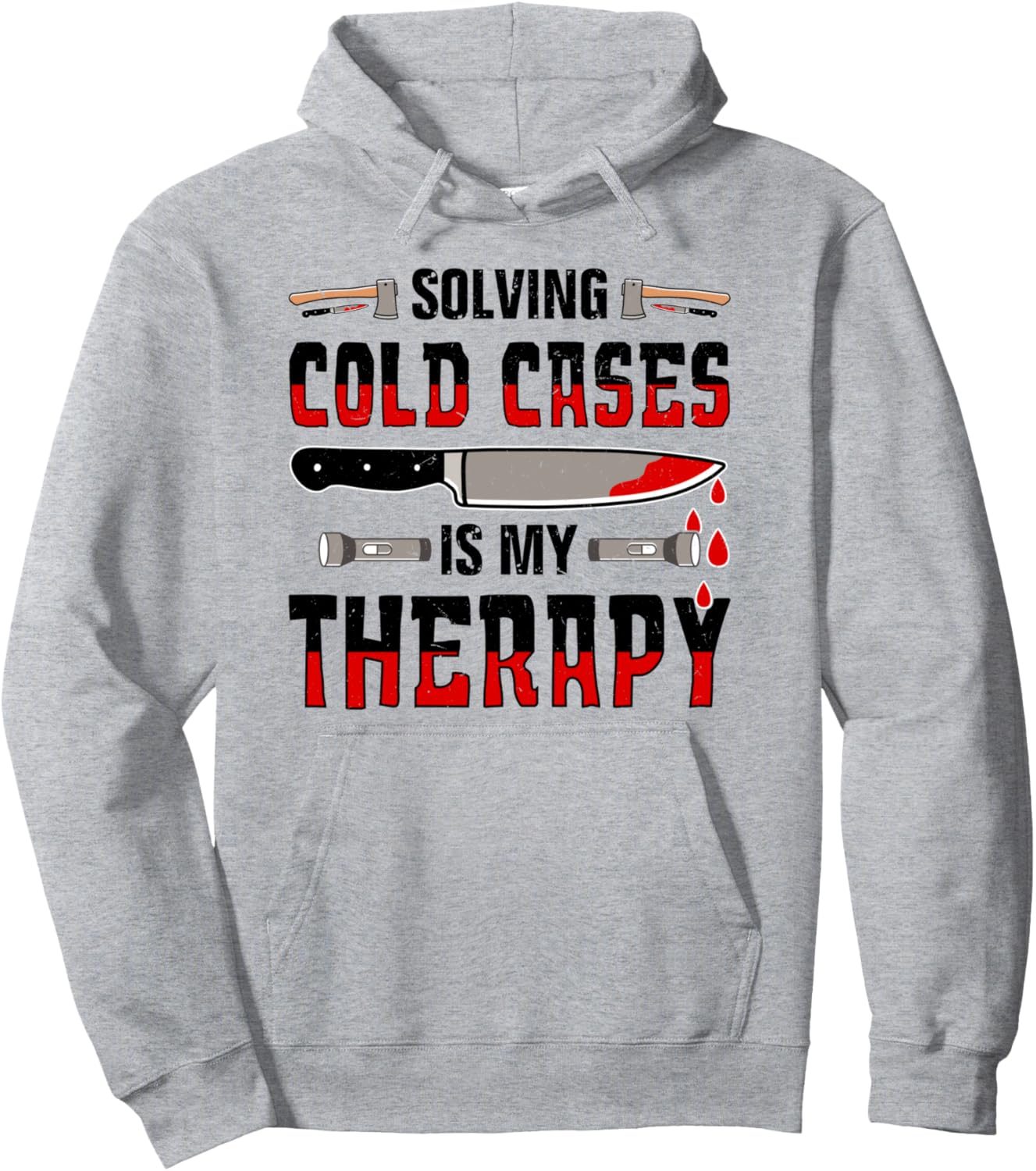 

Забавная толстовка для любителей криминальных сериалов и драм True Crime Fan Murder Mystery Designs, серый