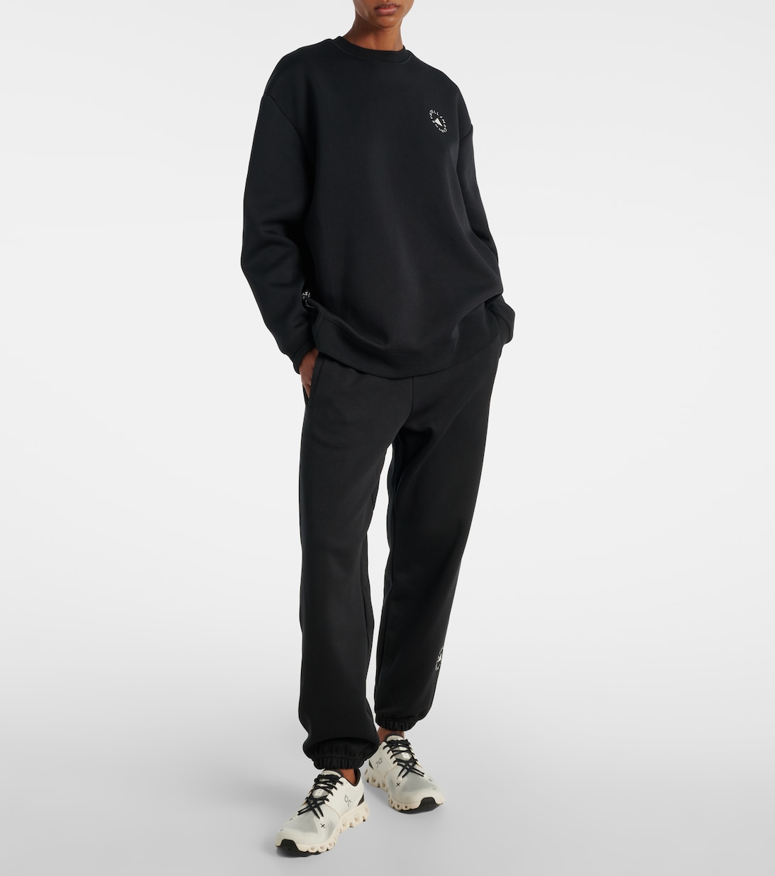Логотип свитшота из хлопкового джерси Adidas by Stella McCartney, черный — фото 2