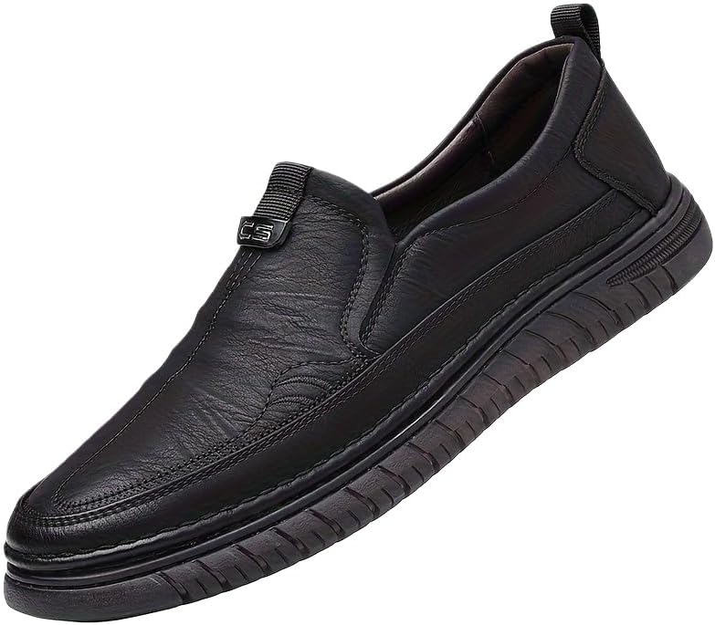 

Мужские удобные повседневные туфли с резиновой подошвой, противоскользящие, для ежедневной ходьбы и вождения Clolinde, черный