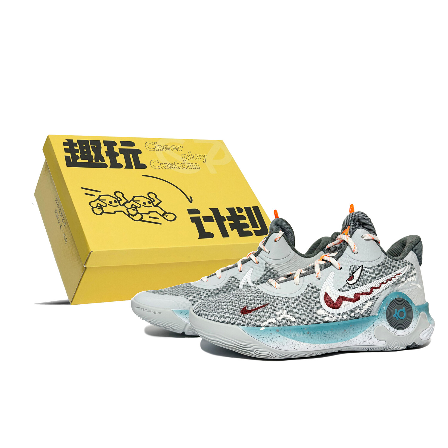 

Баскетбольные кроссовки KD Trey 5 IX Basketball Shoes Unisex Low-Top Gray Blue Nike