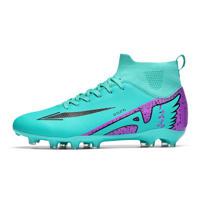 

TF Rubber Broken Studs Artificial Ground Anti Slip Wear Resistant Soccer Shoes Unisex WEJIESS, aqua long stud