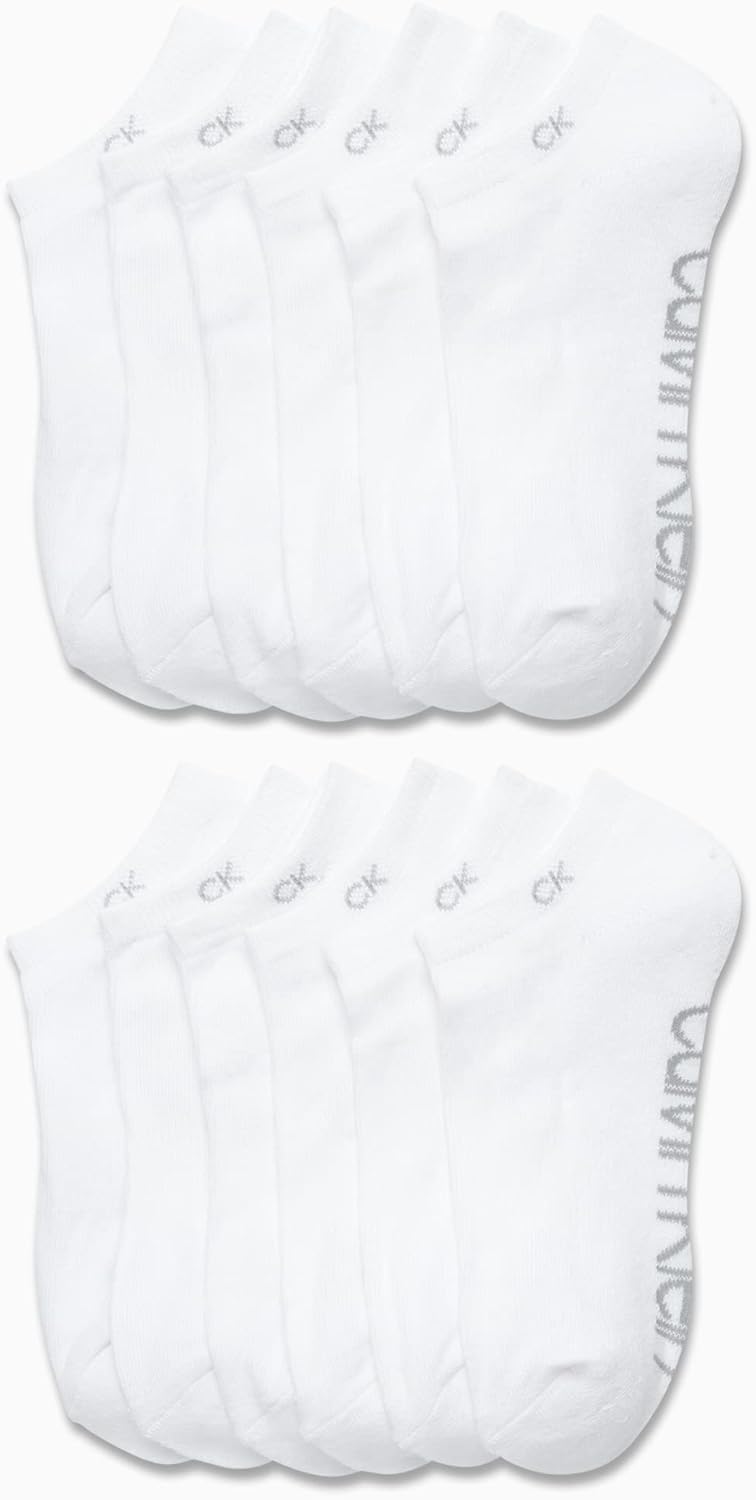 Женские носки Calvin Klein, непромокаемые, 12 пар, с мягкой подошвой, с низким вырезом, для женщин, дышащие, спортивные (4-10), Pure White — фото 2