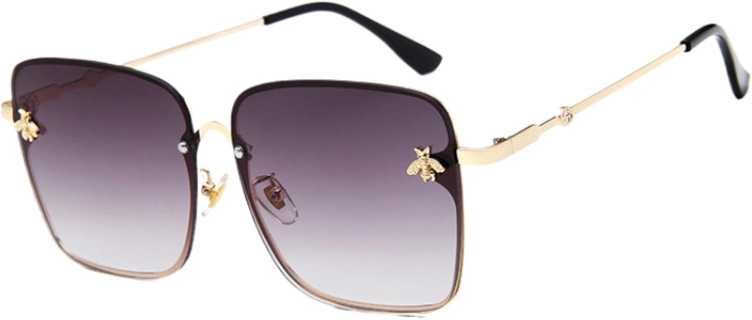 

Солнцезащитные очки с защитой от УФ-излучения UV400 | Большие без оправы с градиентным переходом | Для женщин и мужчин, для занятий спортом на открытом воздухе и вождения DSVIGF, Gold Gray