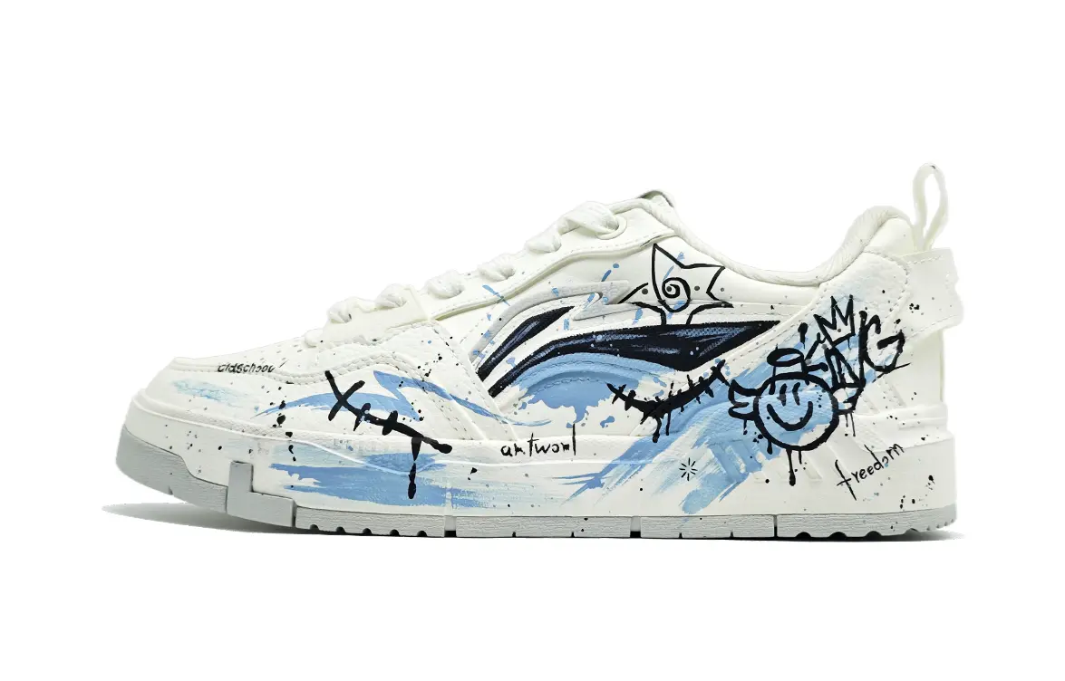 

LINING ЛиНинг Юань Чу Розово-голубые мечты Противоскользящие амортизирующие износостойкие низкие скейтбордские кроссовки мужские бело-розово-голубые непарные, цвет Pink Blue Mismatched