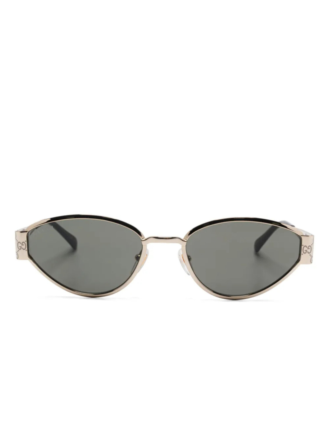 

Gucci Eyewear солнцезащитные очки в овальной оправе, золотой