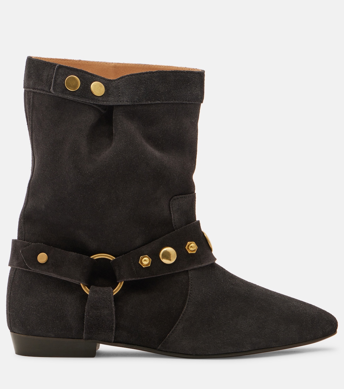 Stania замшевые ботинки до щиколотки Isabel Marant, Faded Black/Gold — фото 4