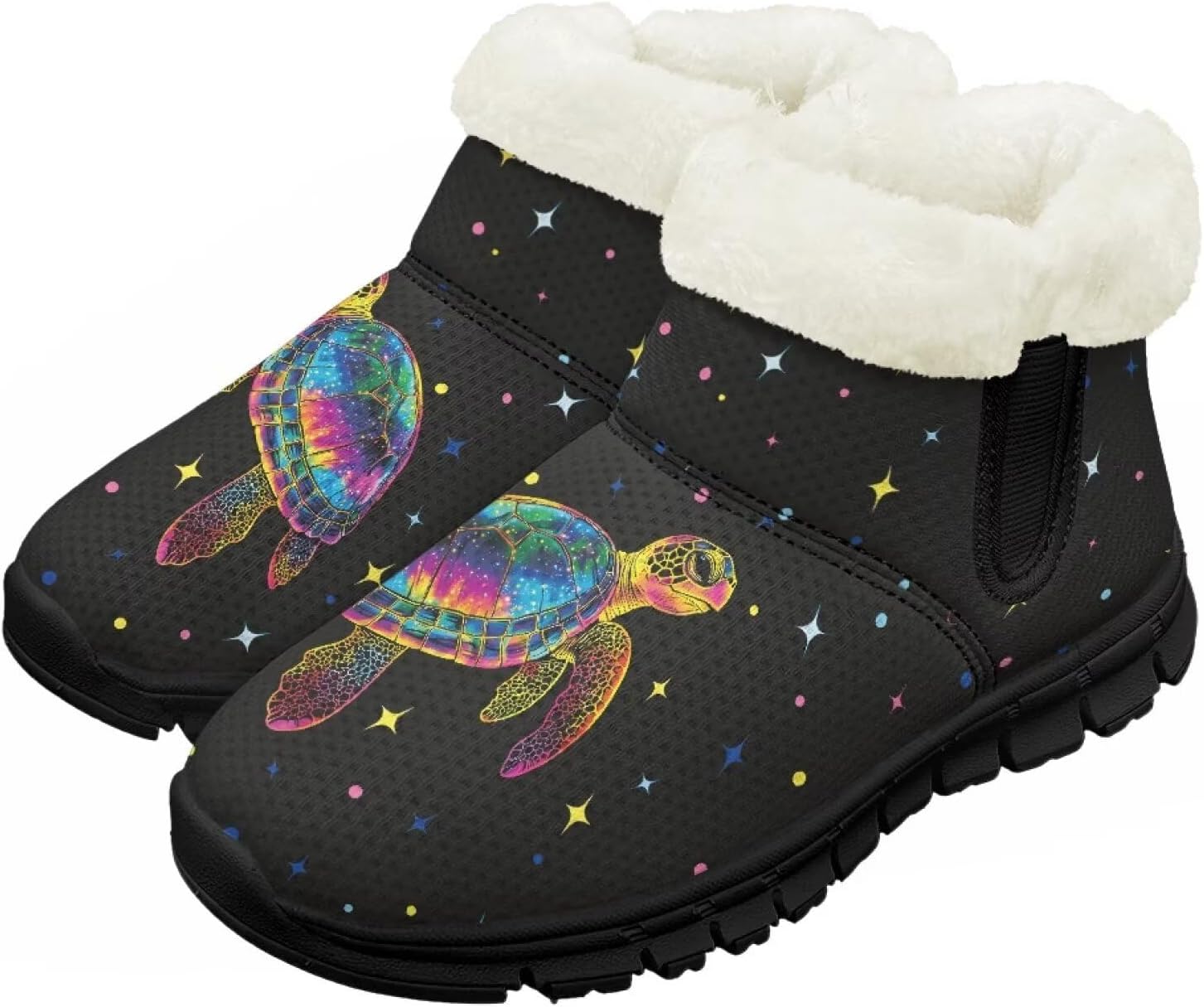 

Детские зимние ботинки Chririnla для девочек и мальчиков, водонепроницаемые, с противоскользящей подошвой, на меховой подкладке, для улицы, зимние кроссовки для маленьких и больших детей, Cute Sea Turtle