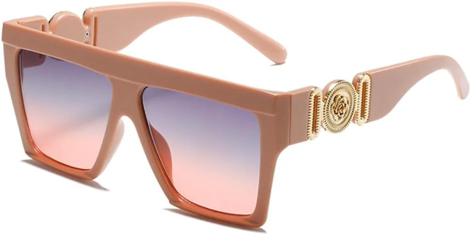 

Модные солнцезащитные очки-щиток для женщин и мужчин, линзы, металлическая оправа, роскошный повседневный стиль, защита от ультрафиолета UV400 LVTFCO, C5