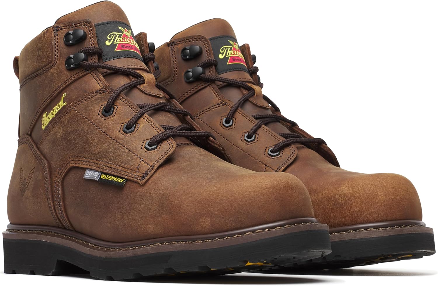 

Ботинки Thorogood Jobsite Series с метатарзальной защитой - 15 см, I-Met, композитный защитный носок, водонепроницаемые, прочные мужские ботинки для тяжелых работ, Crazy Horse