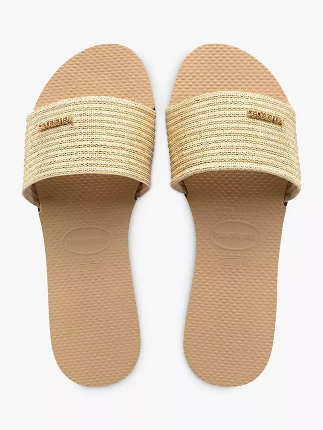 Сандалии Havaianas Malta Metallic Slider, цвет golden — фото 3