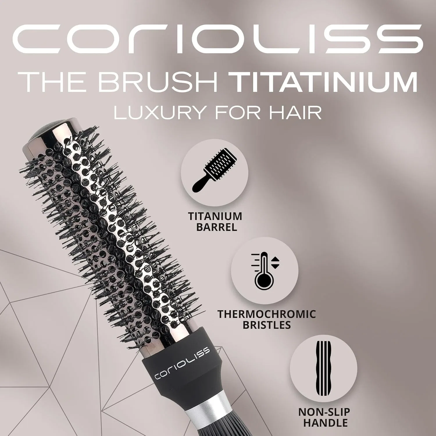 Профессиональная круглая титановая щетка для волос Corioliss Corioliss — фото 2