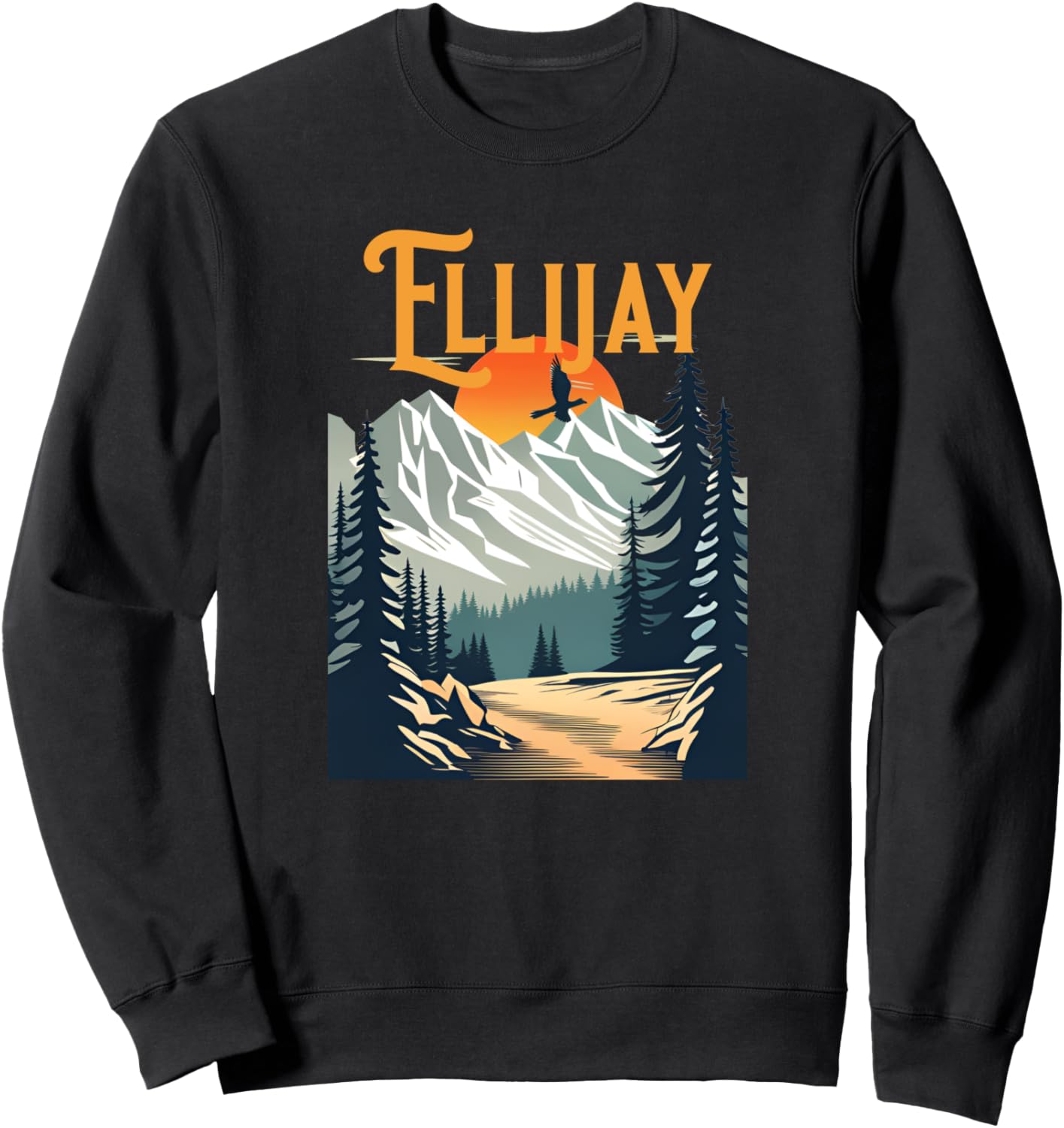 

Винтажная сувенирная толстовка Ellijay для походов Ellijay Georgia Hiking Clothes Co., черный