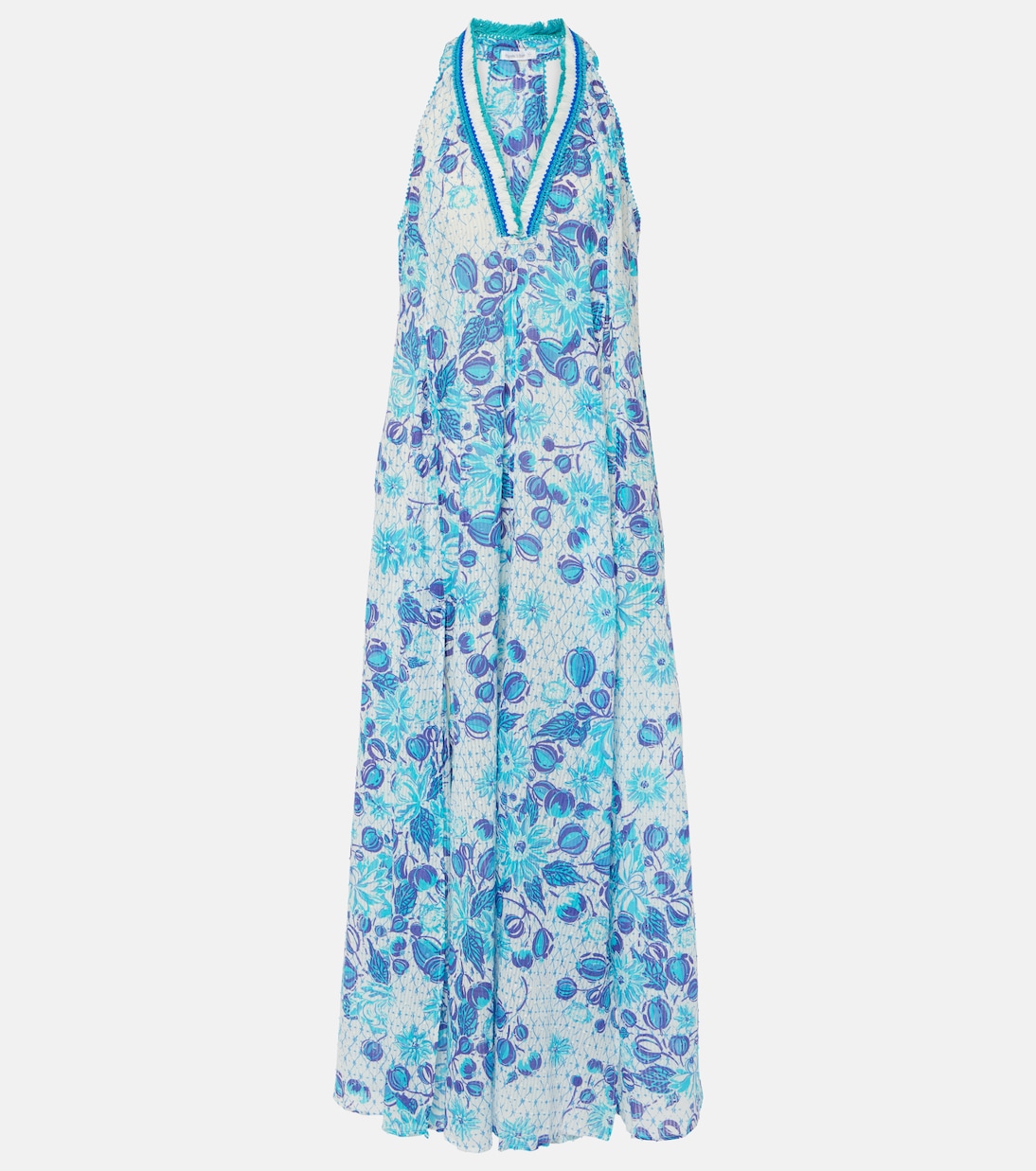 

Платье миди из хлопка Poupette St Barth, Blue Bauhinia