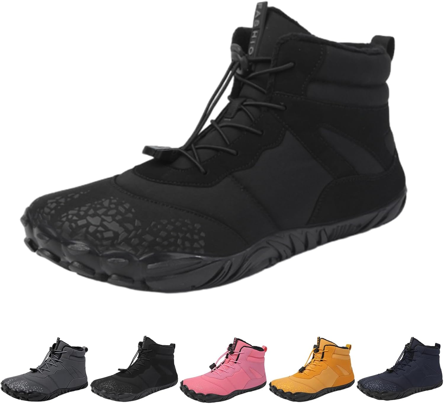 

Зимняя обувь для походов для женщин и мужчин, 2025 обновленные зимние ботинки, теплые водонепроницаемые ботинки с широкой носочной частью для альпинизма и спорта Takezumi, черный