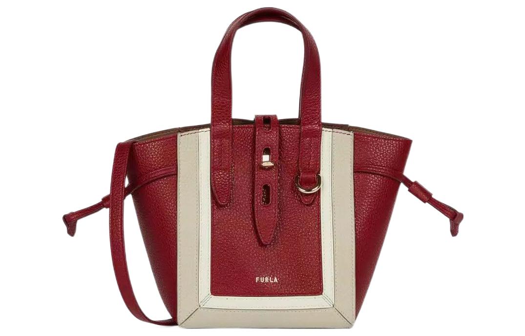 

Furla Миниатюрная женская сумка из телячьей кожи бордового серого белого цвета