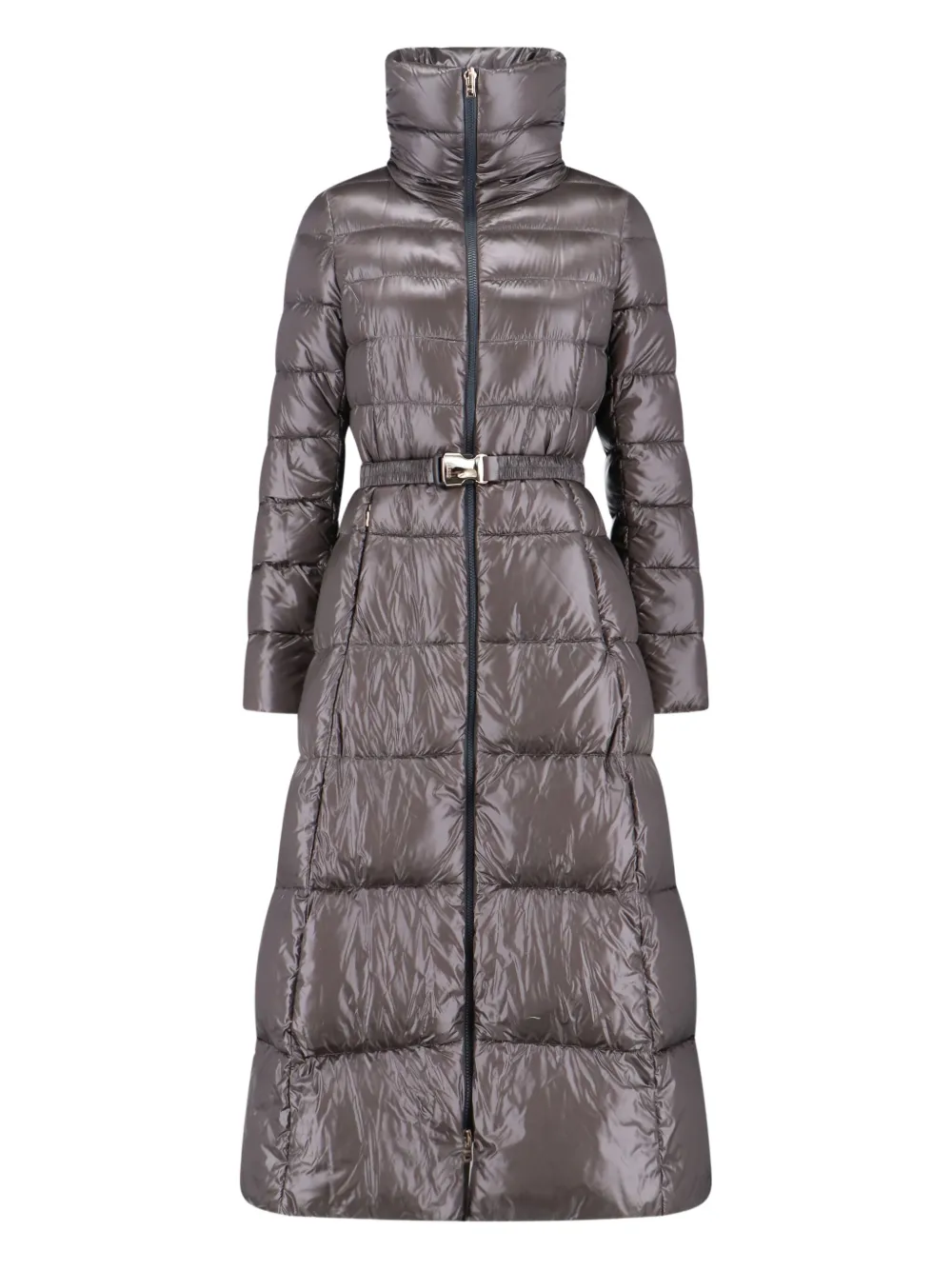 

Макси-пальто А-силуэта с поясом Herno, серый