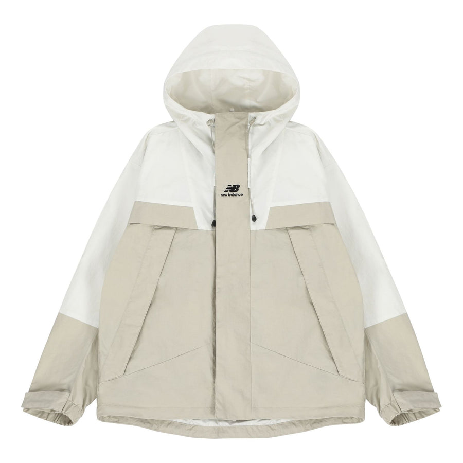 

Куртка New Balance Logo Embroidered Colorblock Hooded Jacket Couple Style White, белый