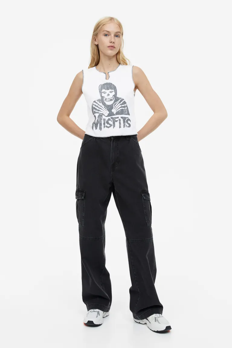 

Майка с принтом H&M, белый
