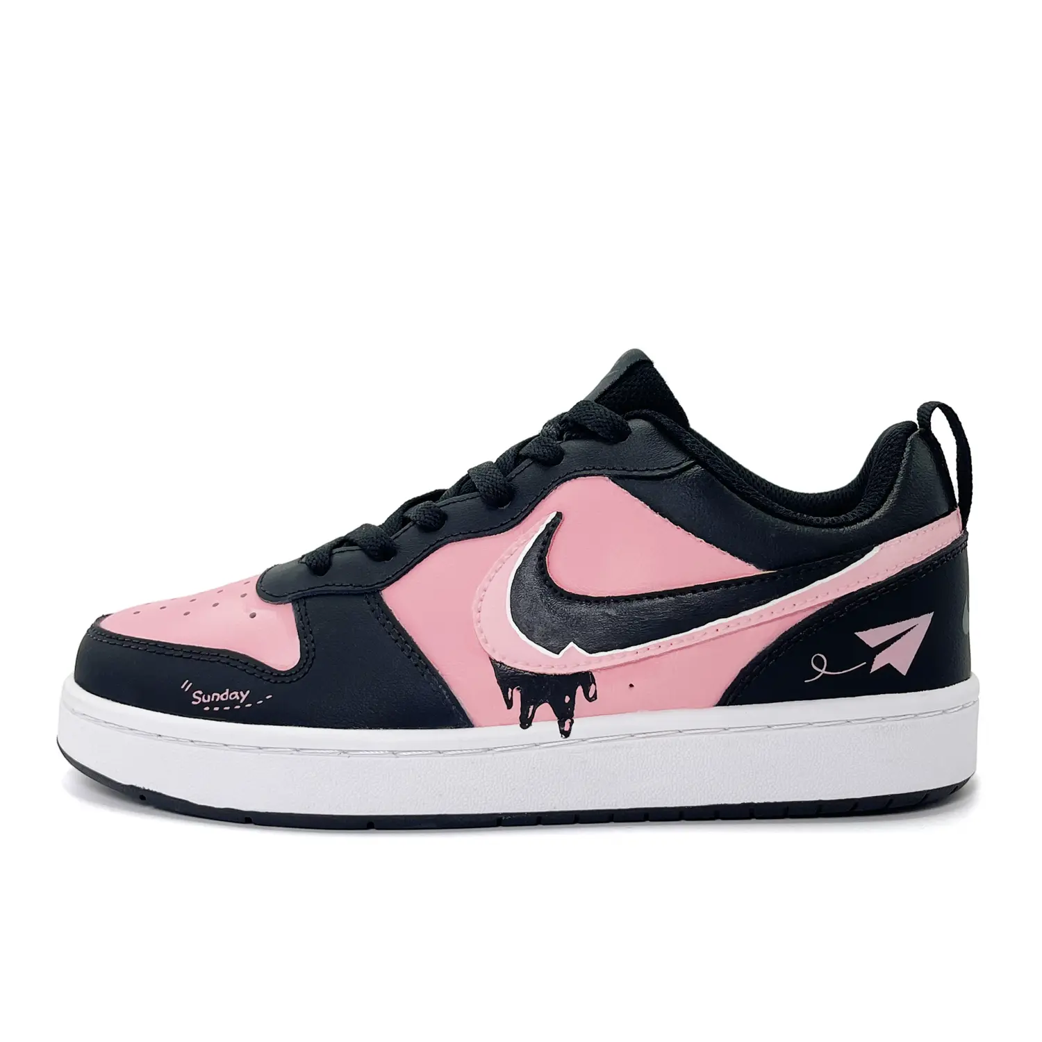 

Кроссовки Nike Court Borough 2 Skateboarding Shoes Women's Low-top Black/Pink, черный