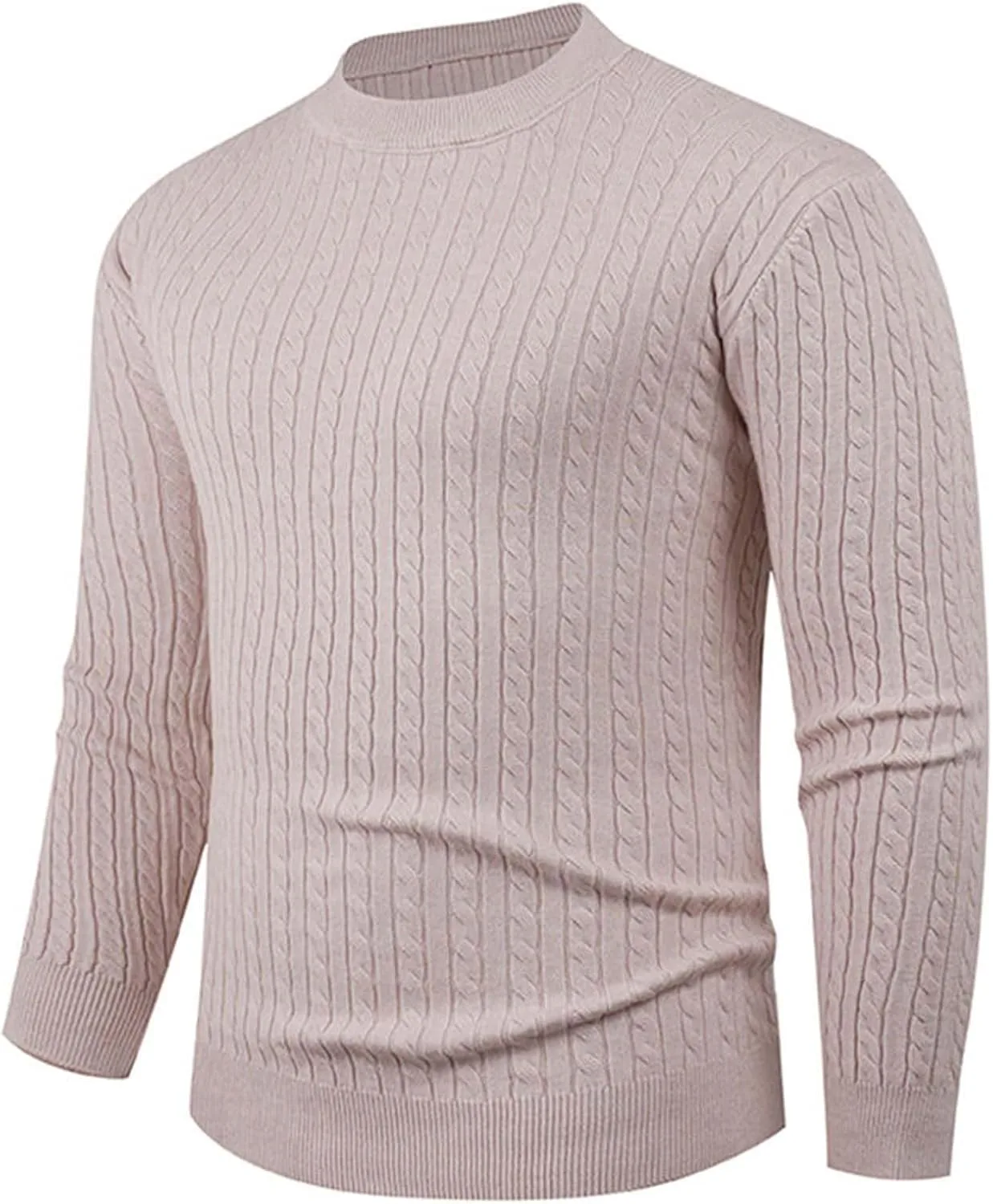 

Мужской свитер с круглым вырезом легкий вязаный