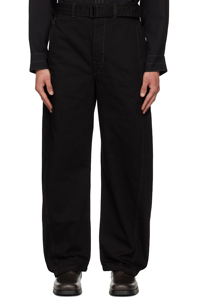 

Джинсы с перекрученным поясом Lemaire, черный