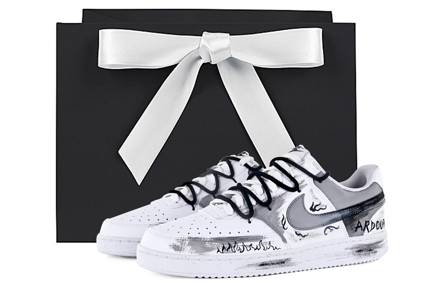 

Кроссовки для скейтборда Court Vision 1 мужские с низким верхом серо-белый Nike