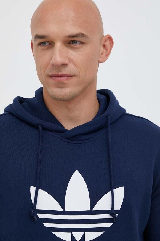 Хлопковая толстовка adidas Originals, темно-синий — фото 4