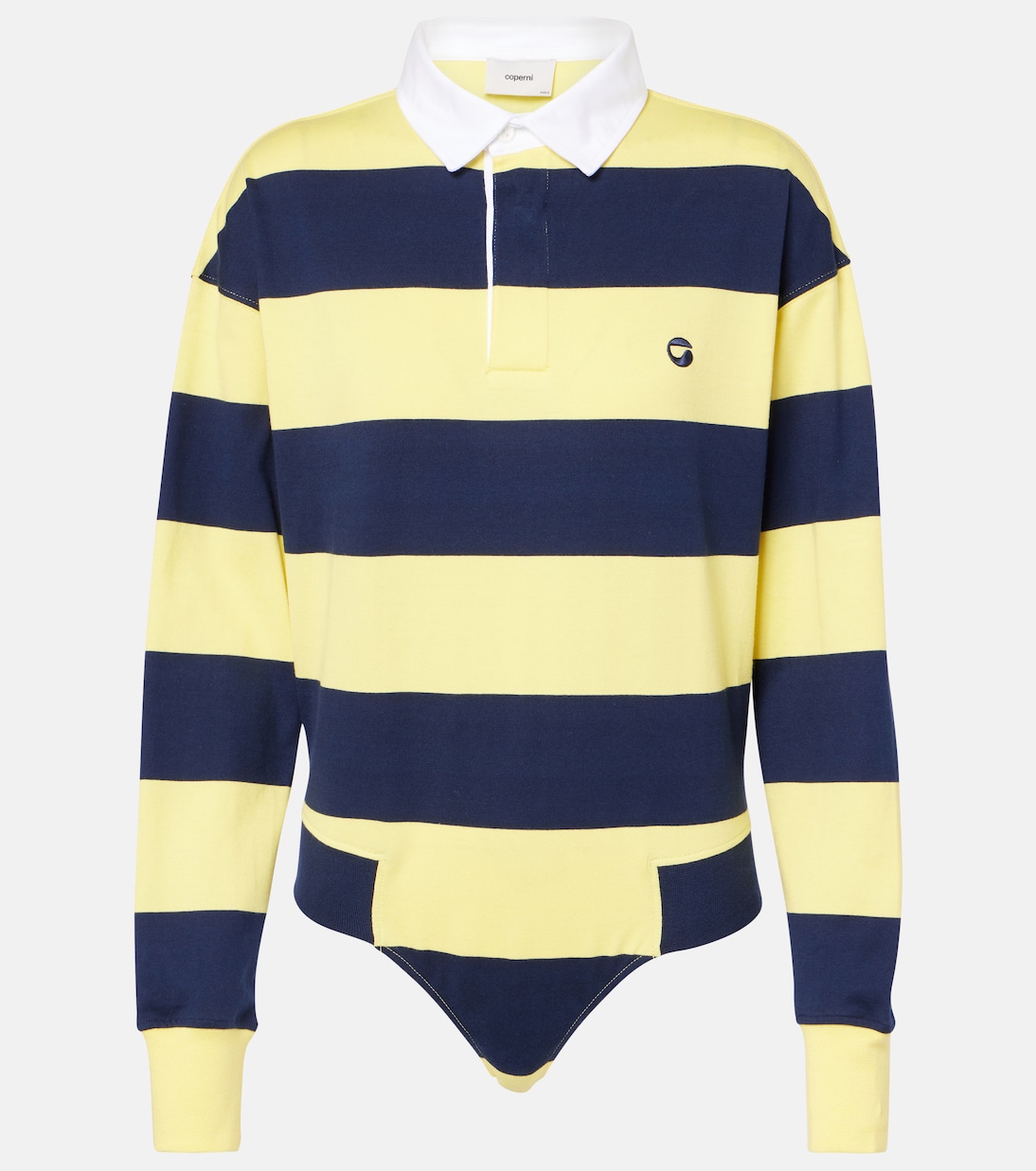 

Боди из полосатого хлопка Coperni, Yellow-Blue