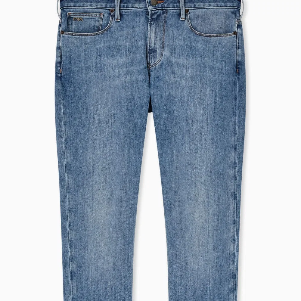 Джинсы мужские light blue, moderate straight fit EMPORIO ARMANI — фото 3