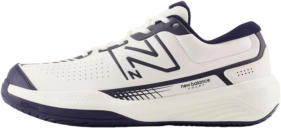 Мужские теннисные кроссовки New Balance 696 V5 для занятий спортом на открытом воздухе, белый/темно-синий — фото 2