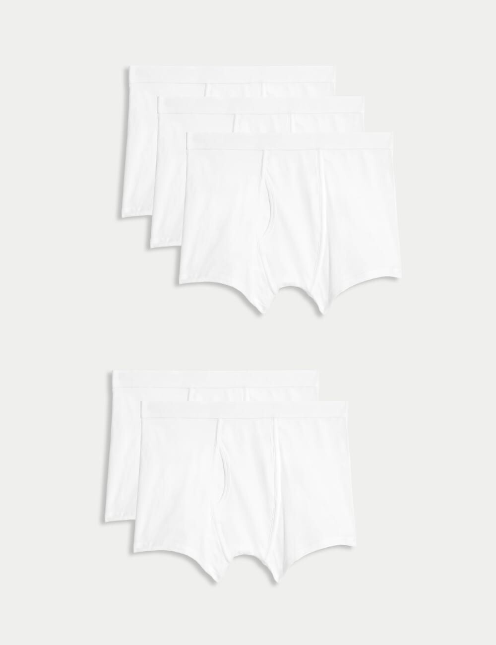 

5 упаковок хлопковых стрейч-боксеров Cool & Fresh Marks & Spencer, белый