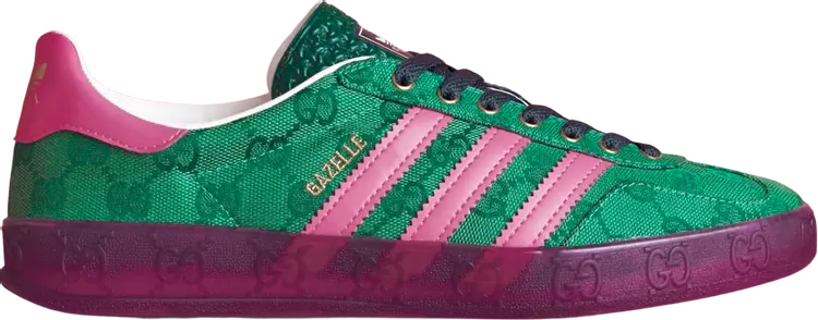 Кроссовки Gucci x Wmns Gazelle 'Green GG Monogram', зеленый