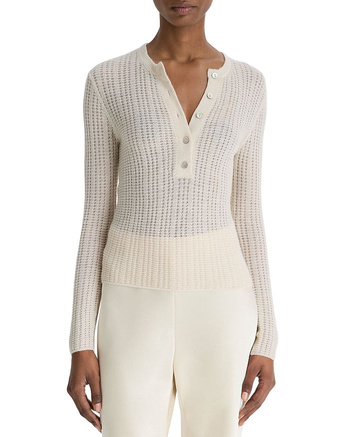 

Вязаный свитер с рубчиком Henley Vince, белый