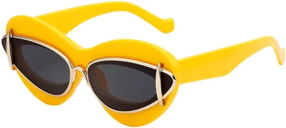 

2027 Сексуальные женские солнцезащитные очки для женщин и мужчин. Винтажные солнцезащитные очки. Популярные модные очки в крупной оправе MTZJH, Yellow Black