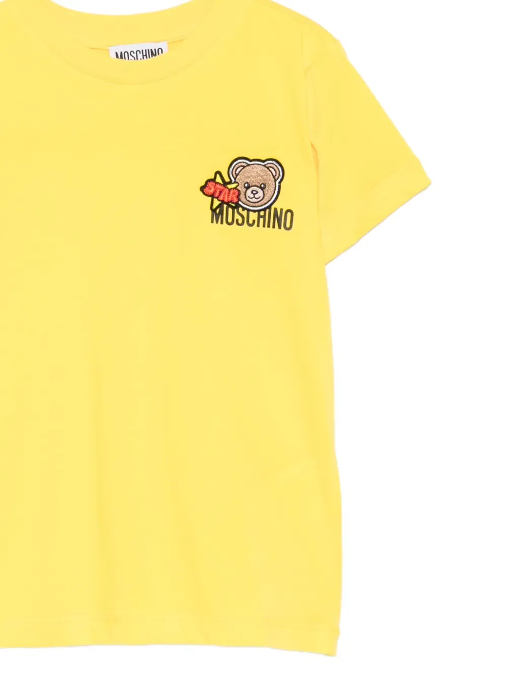 Футболка с короткими рукавами и вышитым логотипом Moschino Kids, желтый — фото 3