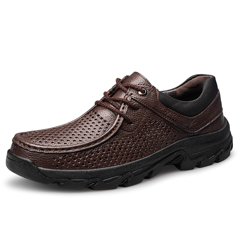 

PAIBLOKS Мужские повседневные туфли коричневые перфорированные, цвет Brown - perforated