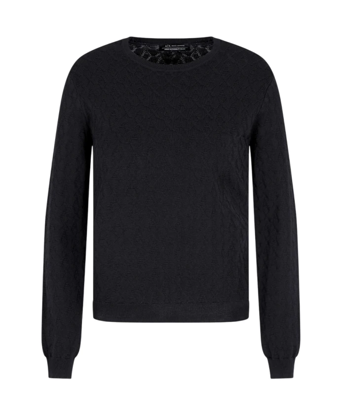 

Черный тонкий вязаный свитер Armani Exchange, черный