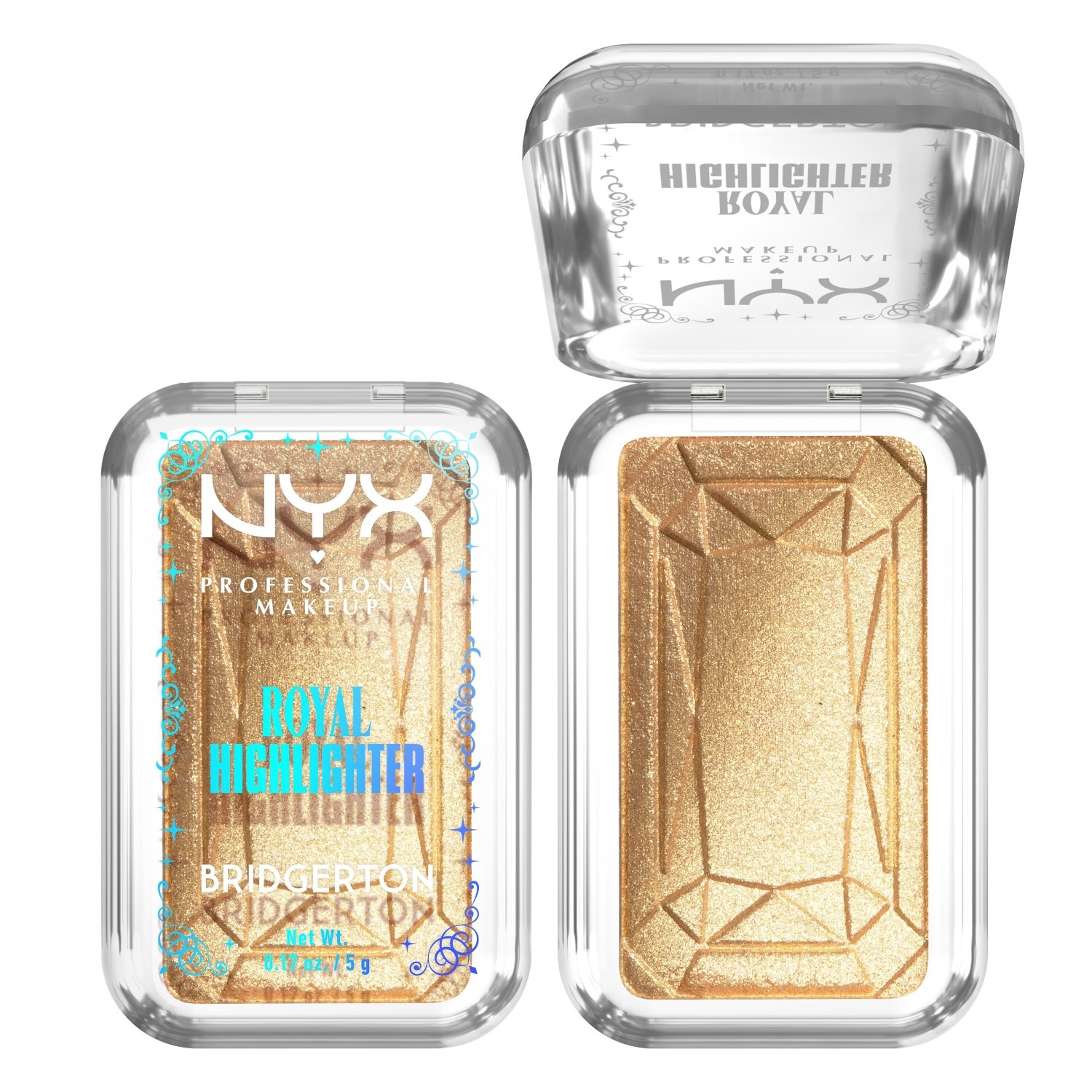 Хайлайтер bridgerton royal highlighter Nyx Professional Makeup, 2 - light gold, вес 5 гр. — фото 3