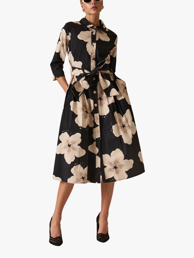 

Хлопковое платье-рубашка миди с цветочным принтом James Lakeland