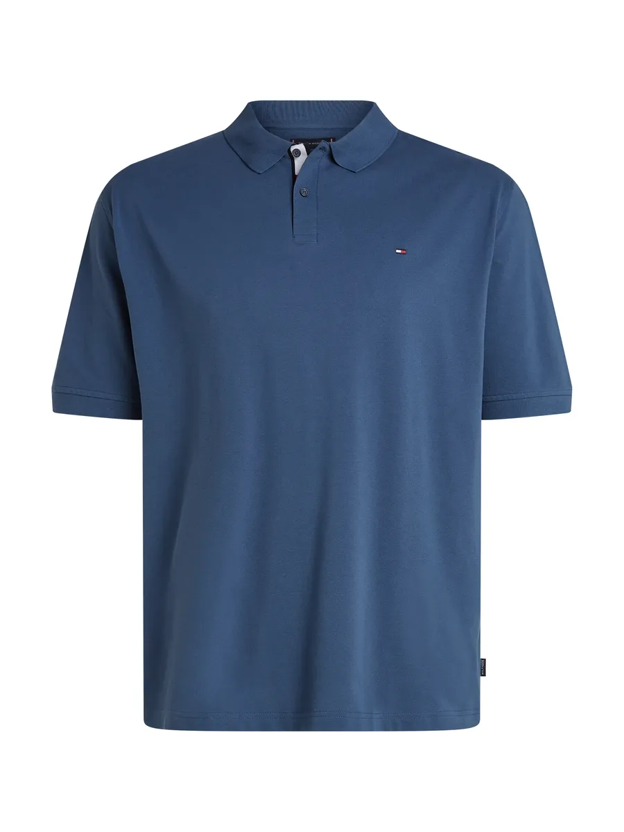 

Рубашка-поло Tommy Hilfiger Big & Tall "BT-FLAG UNDER PLACKET REG POLO-B", большие размеры с тисненым логотипом, цвет Aegean Sea