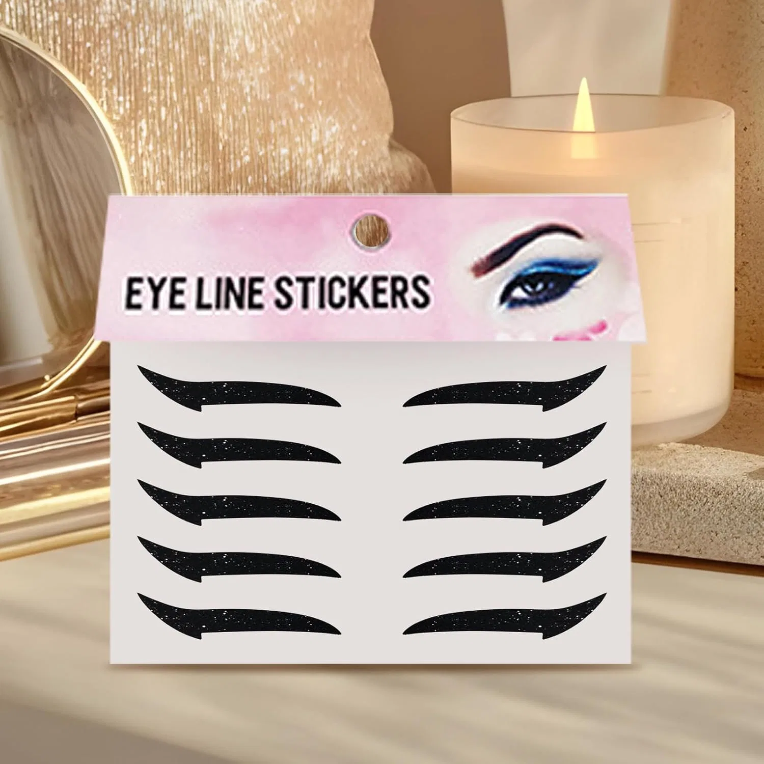 Наклейки для век Eyeliner Stickers, 10 шт, водостойкие, для танцев и сцены, черные — фото 2