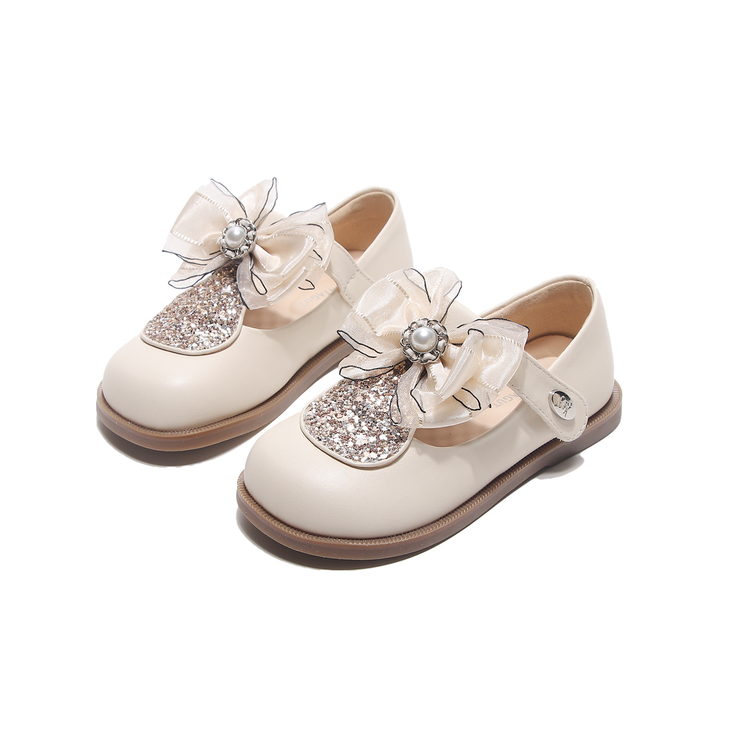 Детские кожаные туфли Low-Top Kids' Montagut, муссовый белый — фото 3