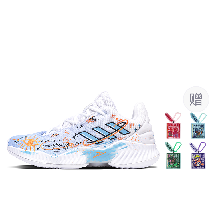 

Adidas Баскетбольные кроссовки Pro Bounce 2018 с амортизацией, износостойкие, низкие, мужские, цвет белый, синий