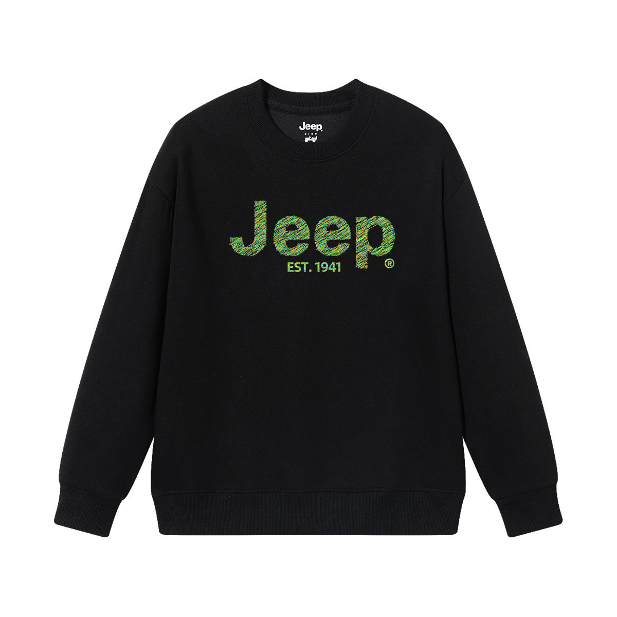 Детская толстовка с круглым вырезом утолщенная Jeep, new year красный fleece-lined — фото 3