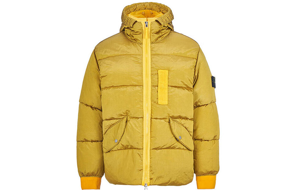 

Пуховик мужской имбирно-желтый Stone Island, желтый