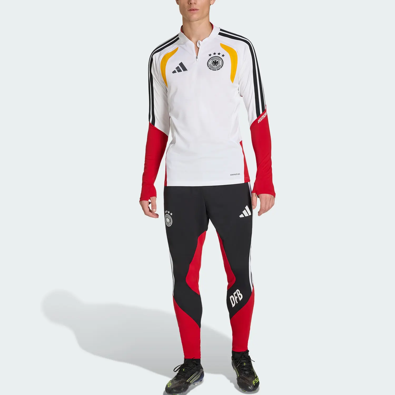 Футбольная майка Германия мужская Adidas, белый/красный/желтый — фото 3