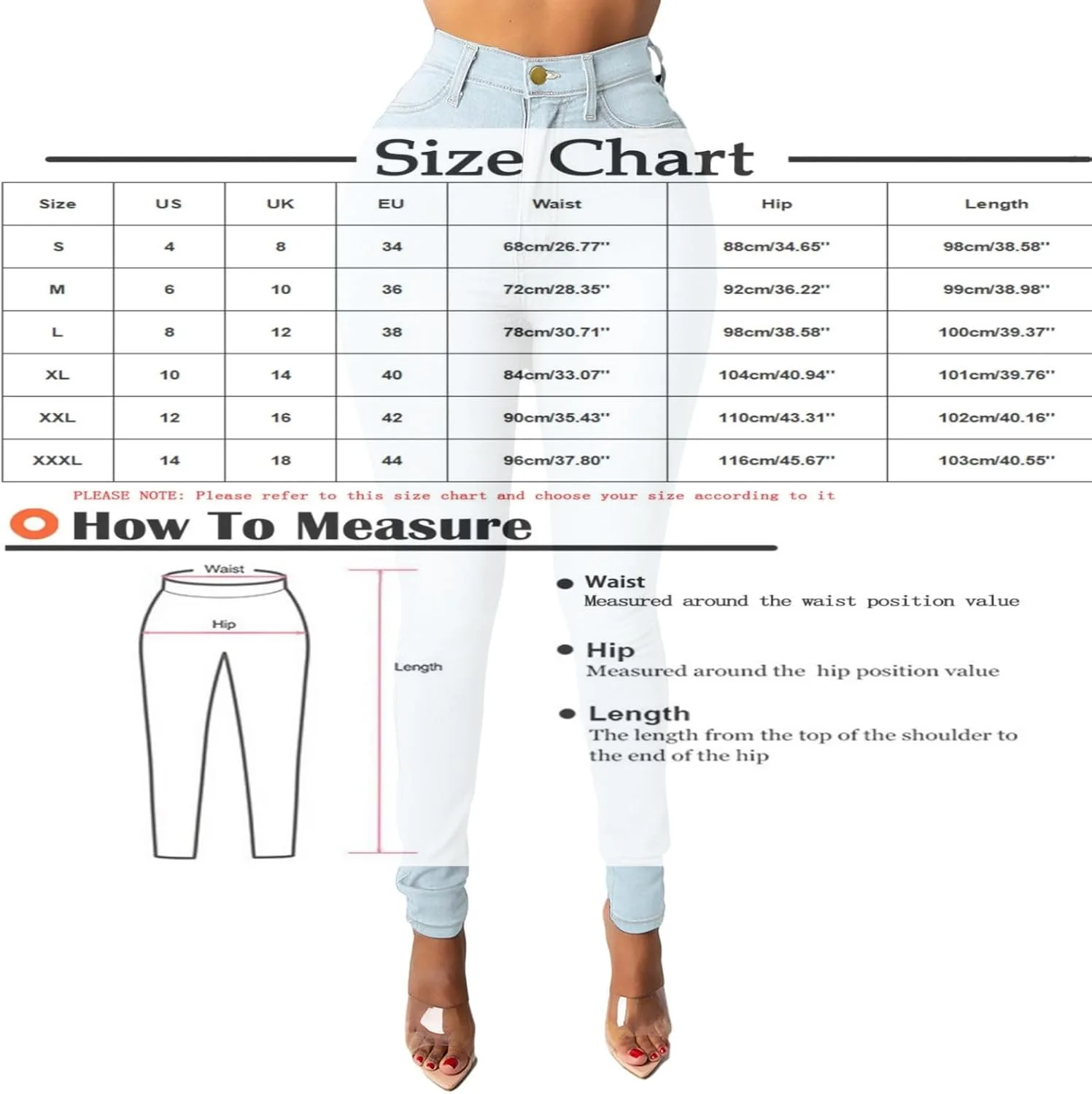 Скинни джинсы для женщин Ripped High Waist Stretchy Butt Lift — фото 4
