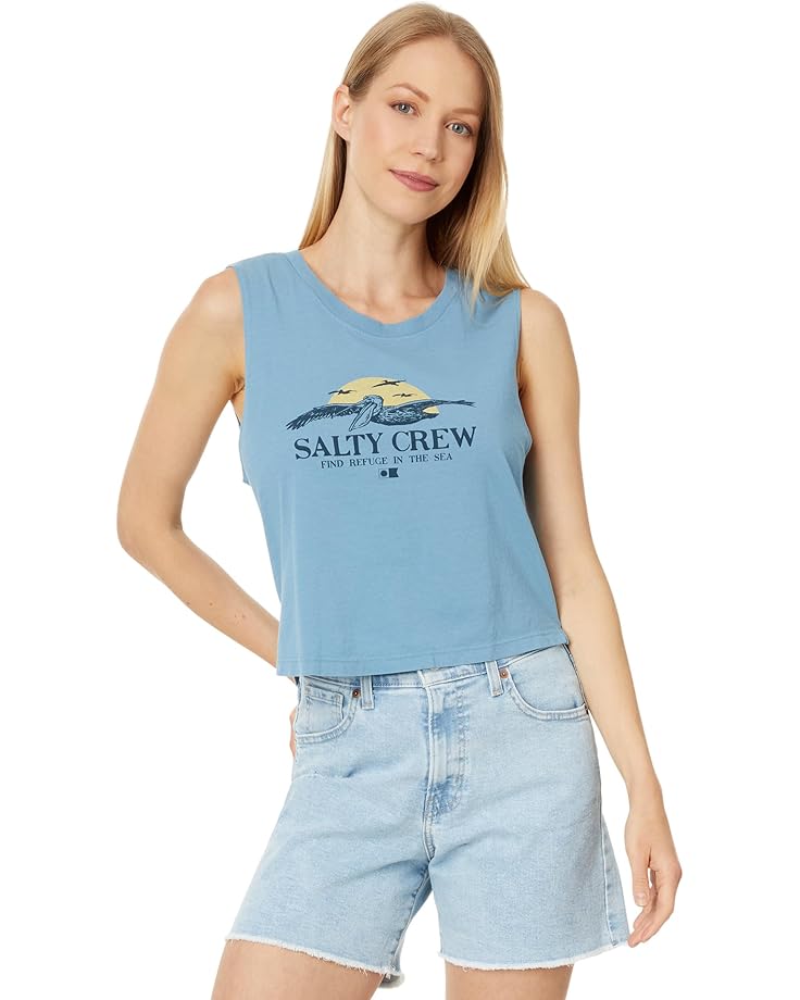 

Топ Salty Crew Soarin' Cropped Tank, цвет Bluestone