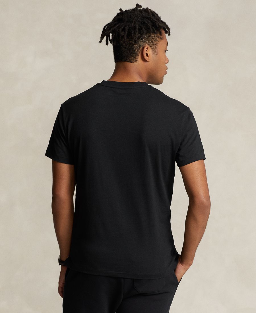 Мужская классическая футболка с V-образным вырезом Polo Ralph Lauren, Black — фото 4