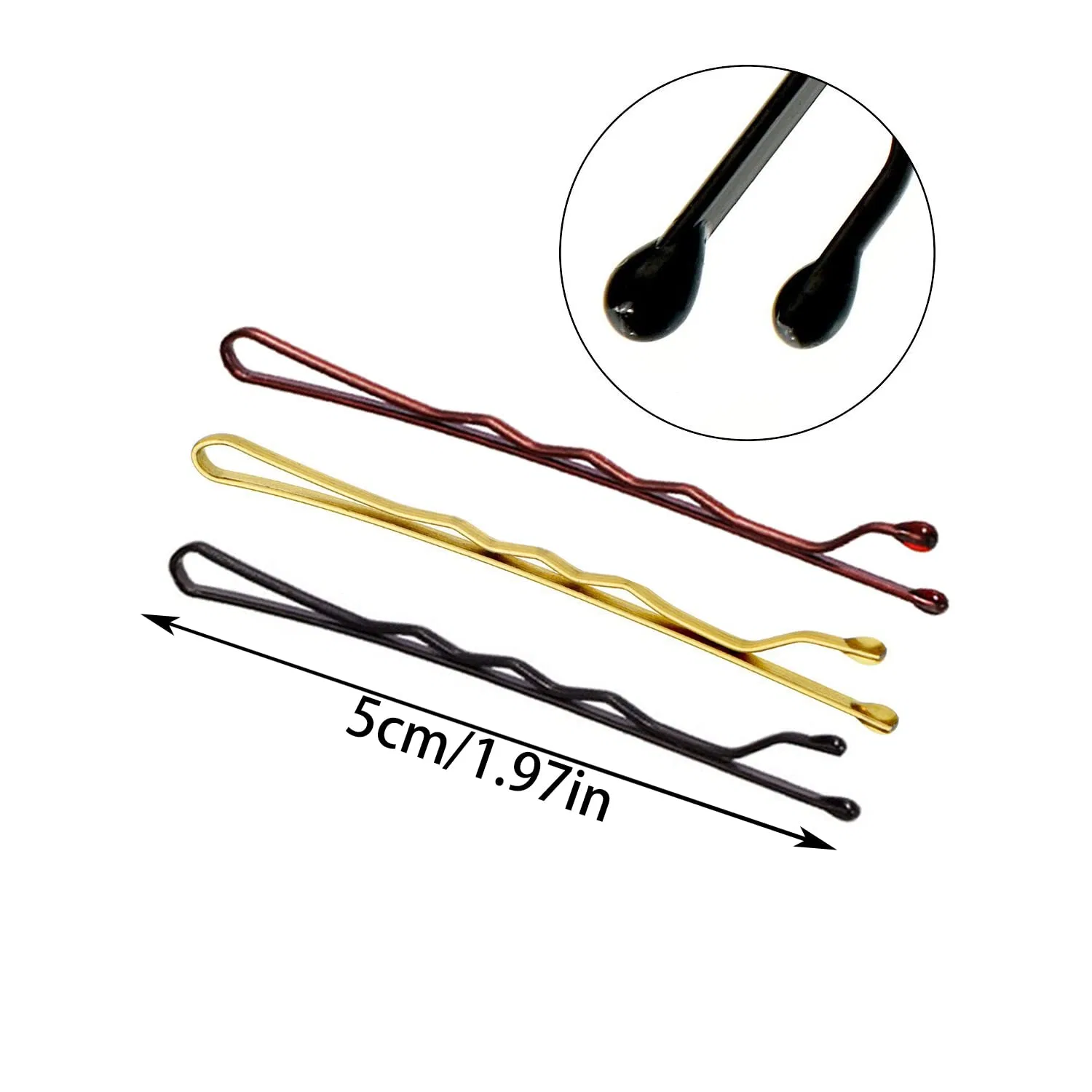 Металлические шпильки для волос, 50 шт., коричневые Generic, Straight-Brown — фото 2